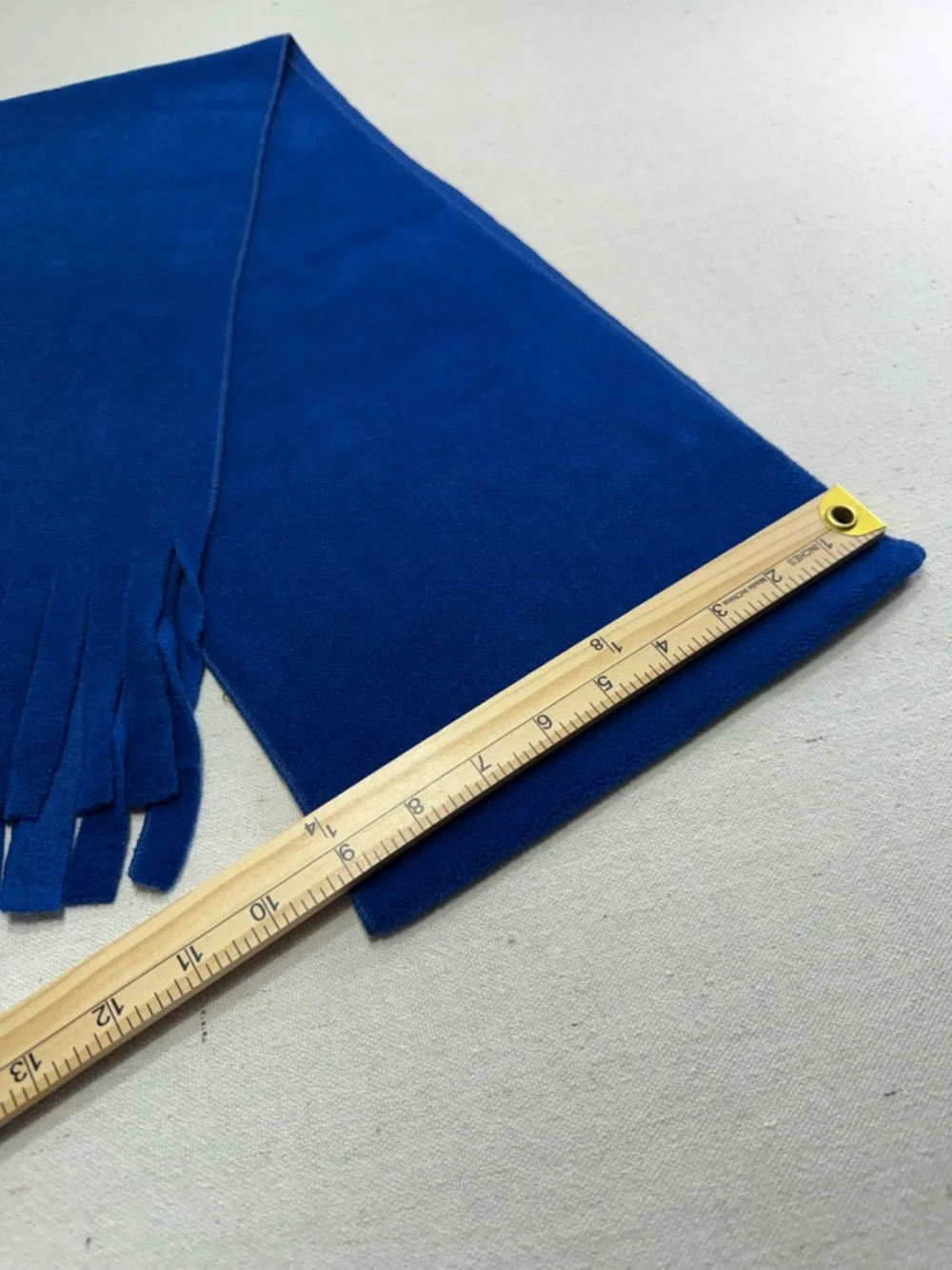 Weignachtarket Royal Blue Fleece Scarf with Fringe from Germany